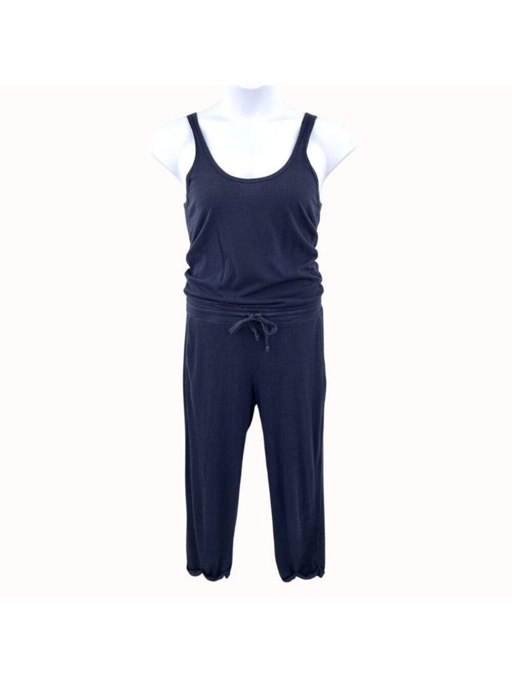 Michael Stars Navy Blue Sleeveless Drawstring Waist Jumpsuit Women's Size S - Picture 4 of 7